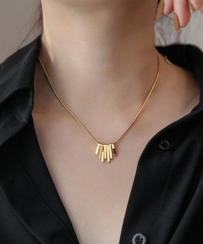 Gold Stainless Steel Tassel Necklace