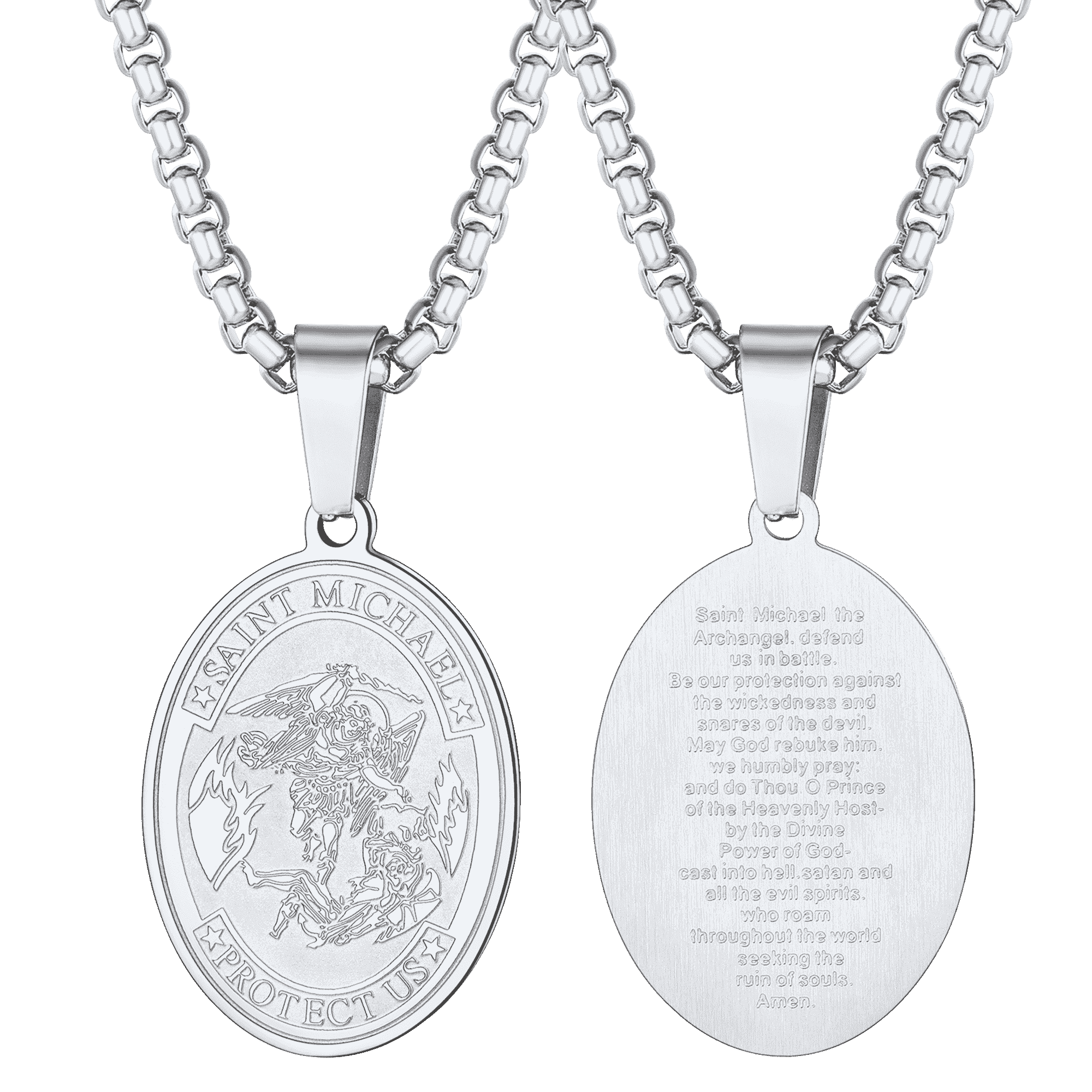 Archangel St. Michael Pendant Necklace Medal for