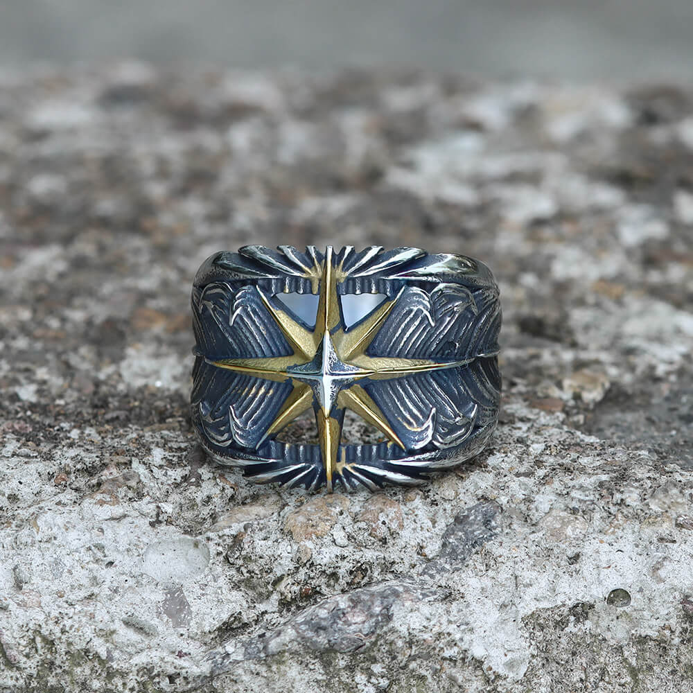 Feather Star Stainless Steel Ring