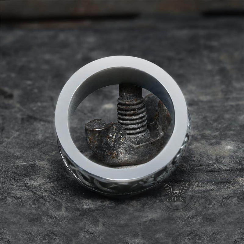 Fenris-wolf Stainless Steel Viking Ring
