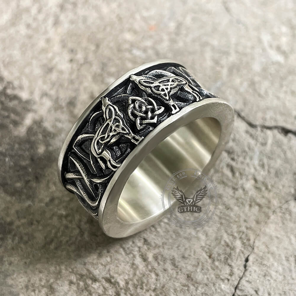 Fenris-wolf Sterling Silver Viking Ring