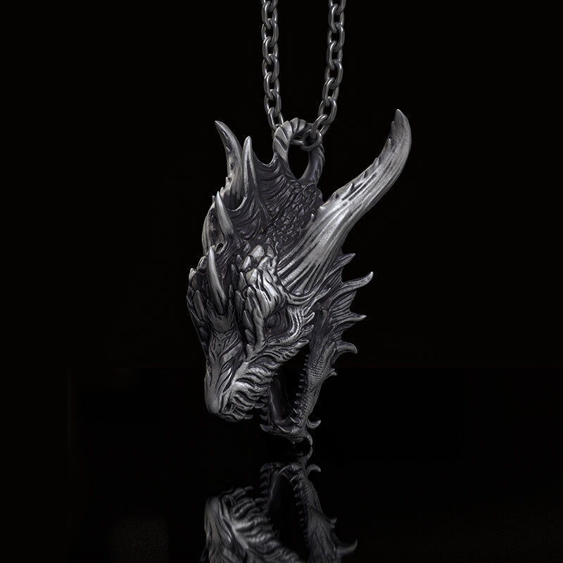 Fierce Dinosaur Head Sterling Silver Jewelry Set
