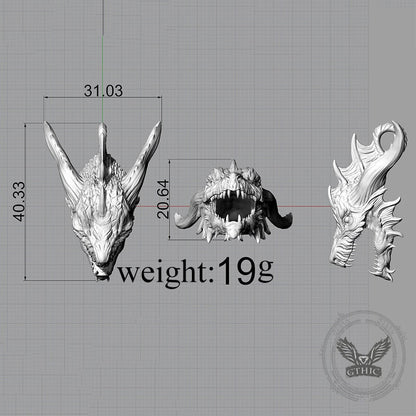 Fierce Dinosaur Head Sterling Silver Pendant