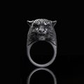 Fierce Panther Sterling Silver Animal Ring