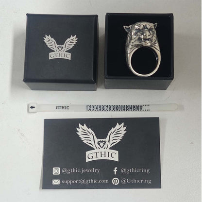 Fierce Panther Sterling Silver Animal Ring