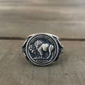 Five Cents Sterling Silver Buffalo Nickel Coin Ring