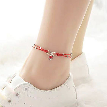 Fox Peach Blossom Red String Bracelet for Connection & Luck