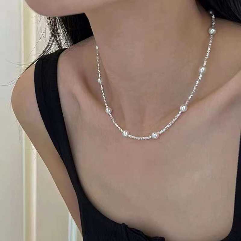5.5～6mm Freshwater Pearl Necklace in S925 Sterling Silver
