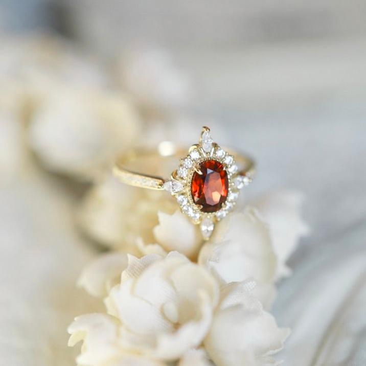 Garnet Baroque Ring
