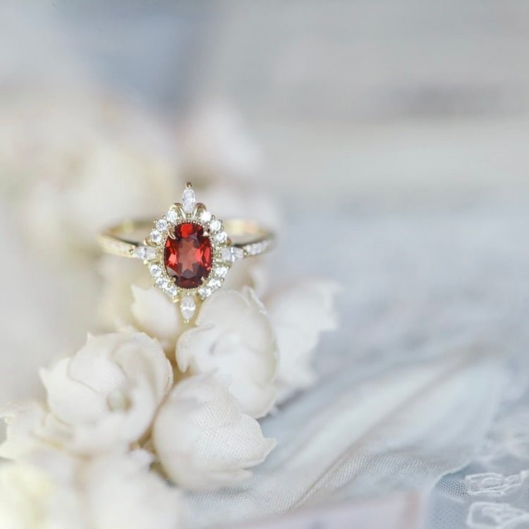 Garnet Baroque Ring