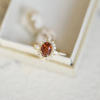 Garnet Baroque Ring