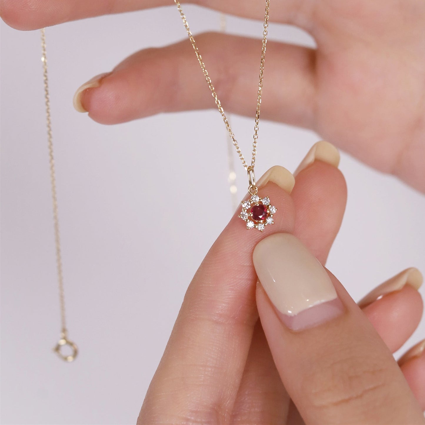 Garnet Blossom Necklace