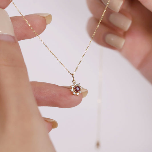 Garnet Blossom Necklace