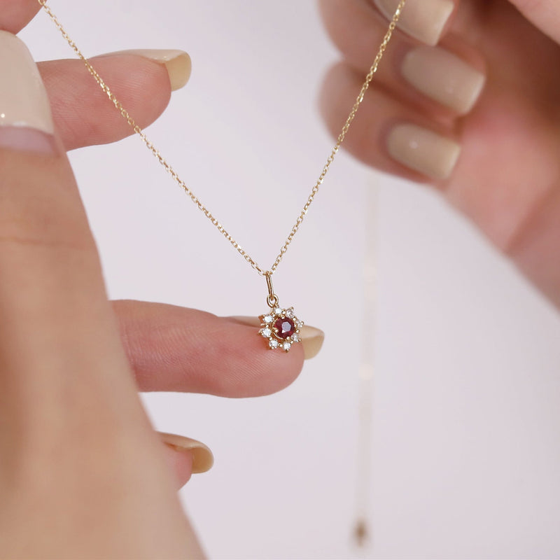 Garnet Blossom Necklace