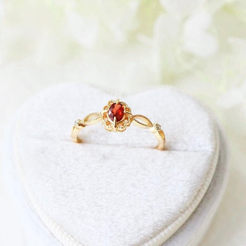 [sample ] Garnet Fleur Ring
