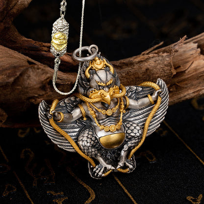 Garuda Wisdom Necklace in 925 Sterling Silver for Protection