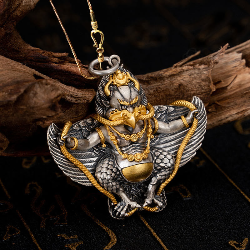Garuda Wisdom Necklace in 925 Sterling Silver for Protection