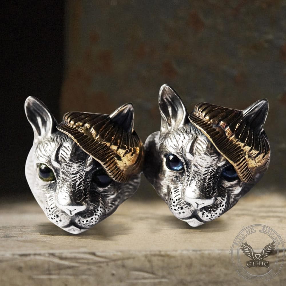 Gentleman Cat Crystal Cat���s Eyes Sterling Silver Ring