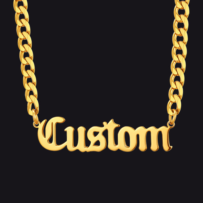 Custom Nameplate Choker Chain Necklace for 18 Inch