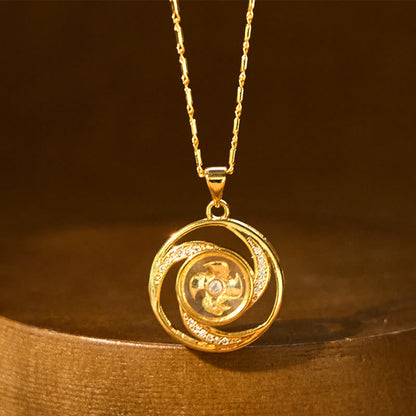 Gold Plated Copper Windmill Spiritual Necklace Pendant