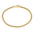 Gold 3.2mm Thick Ponytail/foxtail/wheat Weave Chain Bracelet