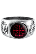 Gothic Agla Ring - Mystical Pewter Band With Magical Seals