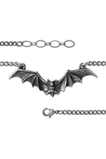 Gothic Bat Bracelet With Wings Spread in Pewter