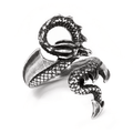 Gothic Dragon Lure Ring in English Antiqued Pewter