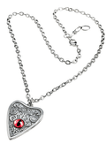 Gothic Ouija Planchette Pendant With Red Eye Gem