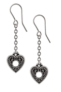 Gothic Planchette Earrings With Delicate Chain Drop