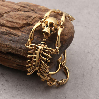 Gothic Body Skull Stainless Steel Bracelet