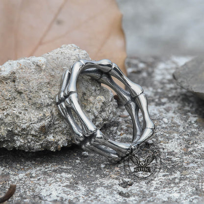 Gothic Bone Stainless Steel Skull Ring
