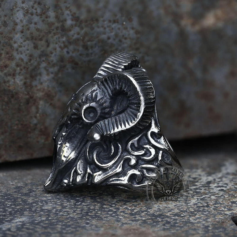 The Devil Satan Stainless Steel Skull Ring