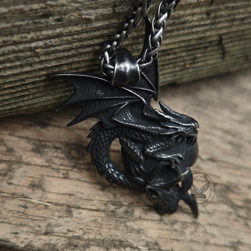 Gothic Pterosaur Skull Stainless Steel Pendant