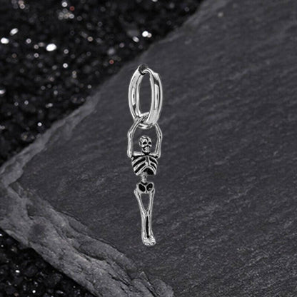 Gothic Skeleton Stainless Steel Drop Earrings