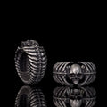 Gothic Skull Centipede Spine Sterling Silver Ring