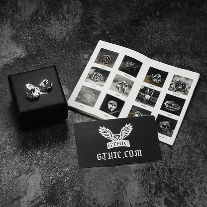 Gothic Skull Hand Bone Sterling Silver Stud Earrings
