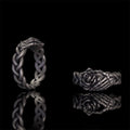 Gothic Skull Hand Holding Rose Sterling Silver Ring