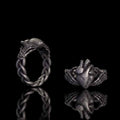 Gothic Skull Hands Holding Heart Sterling Silver Ring