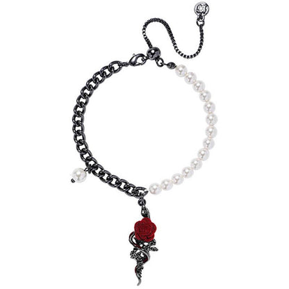 Gothic Snake Wrapped Rose Alloy Jewelry Set