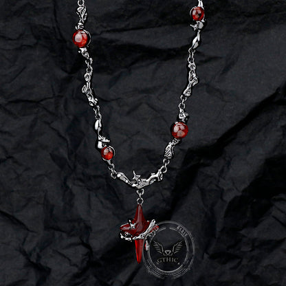 Gothic Thorns Four-pointed Star Alloy Necklace