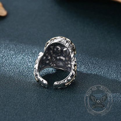 Greek Mythology Zeus Head Sterling Silver Open Ring