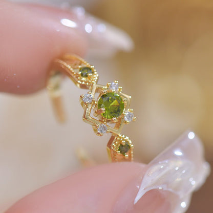 Peridot Baroque Ring Set