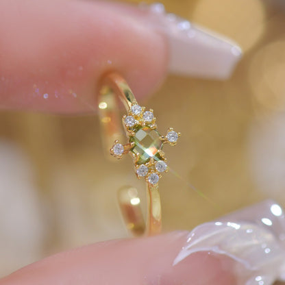 Peridot Baroque Ring Set