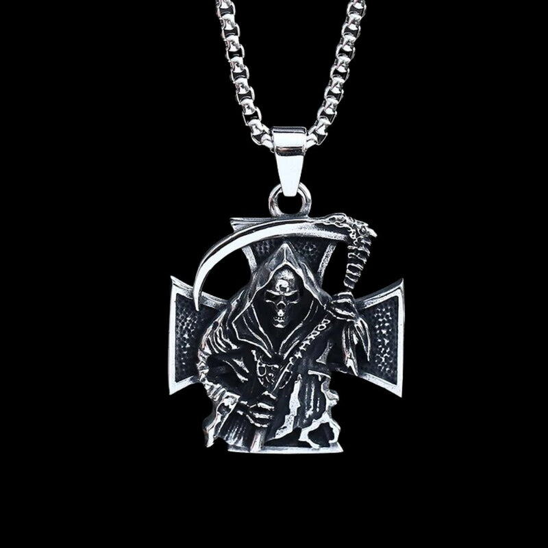 Grim Reaper Cross Pendant