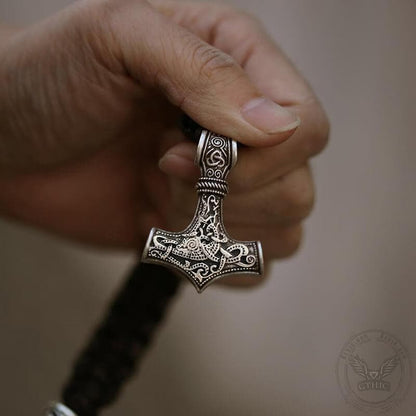 Thor's Hammer Braided Rope Viking Bracelet