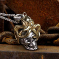Brass Octopus Sterling Silver Skull Pendant