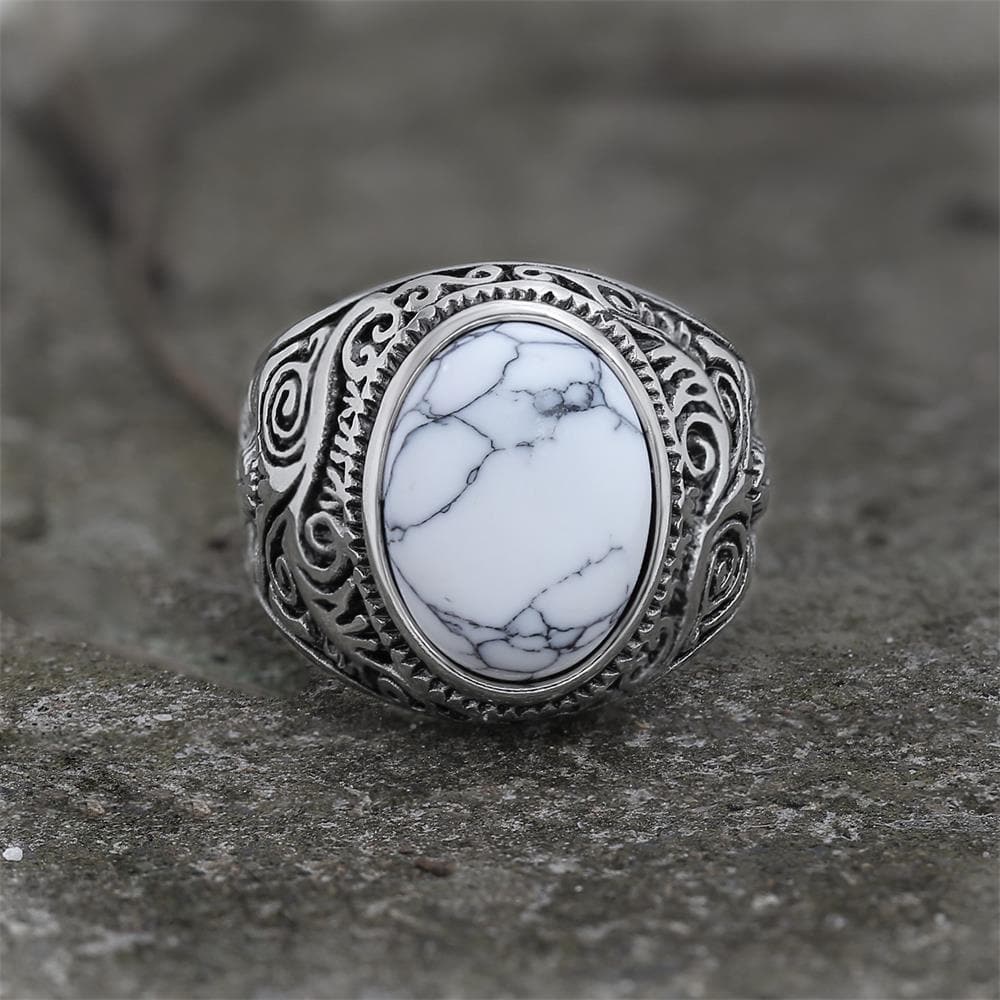 Pattern Gem Sterling Silver Ring