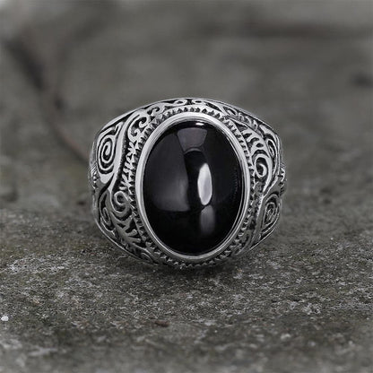 Pattern Gem Stainless Steel Ring