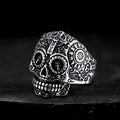 Cross Pattern Stainless Steel Skull Ring